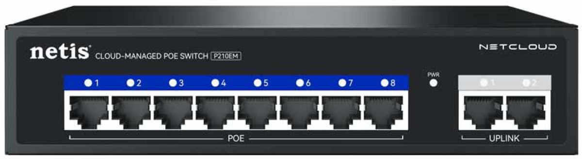 Комутатор/Суич STONET P210EM, 10 Ports Cloud-Managed суич, 8 PoE + 2 Uplinkна ниска цена с бърза доставка - BestPC.BG