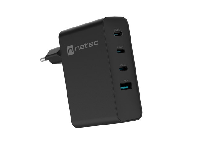Принадлежност за смартфон Natec USB Charger Ribera 3X USB-C + 1x USB-A 100W, Blackна ниска цена с бърза доставка - BestPC.BG