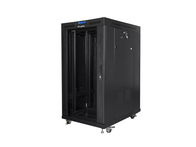 Шкаф за техника - Rack Lanberg rack cabinet 19" free-standing 22U-800x1000 (flat pack) with mesh door lcd black v2на ниска цена с бърза доставка - BestPC.BG