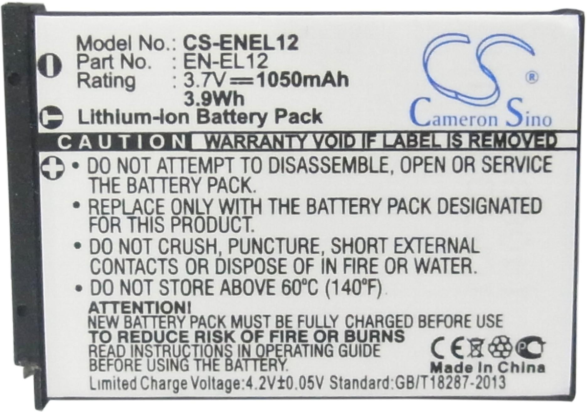 Аксесоар за фотоапарат Батерия за апарат NIKON EN-EL12  Li-Ion 3.7V 1050mAh Cameron Sinoна ниска цена с бърза доставка - BestPC.BG