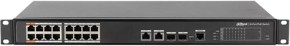 Комутатор/Суич Dahua PFS4218-16ET-240, 16 портов, управляем, PoE, Gigabitна ниска цена с бърза доставка - BestPC.BG