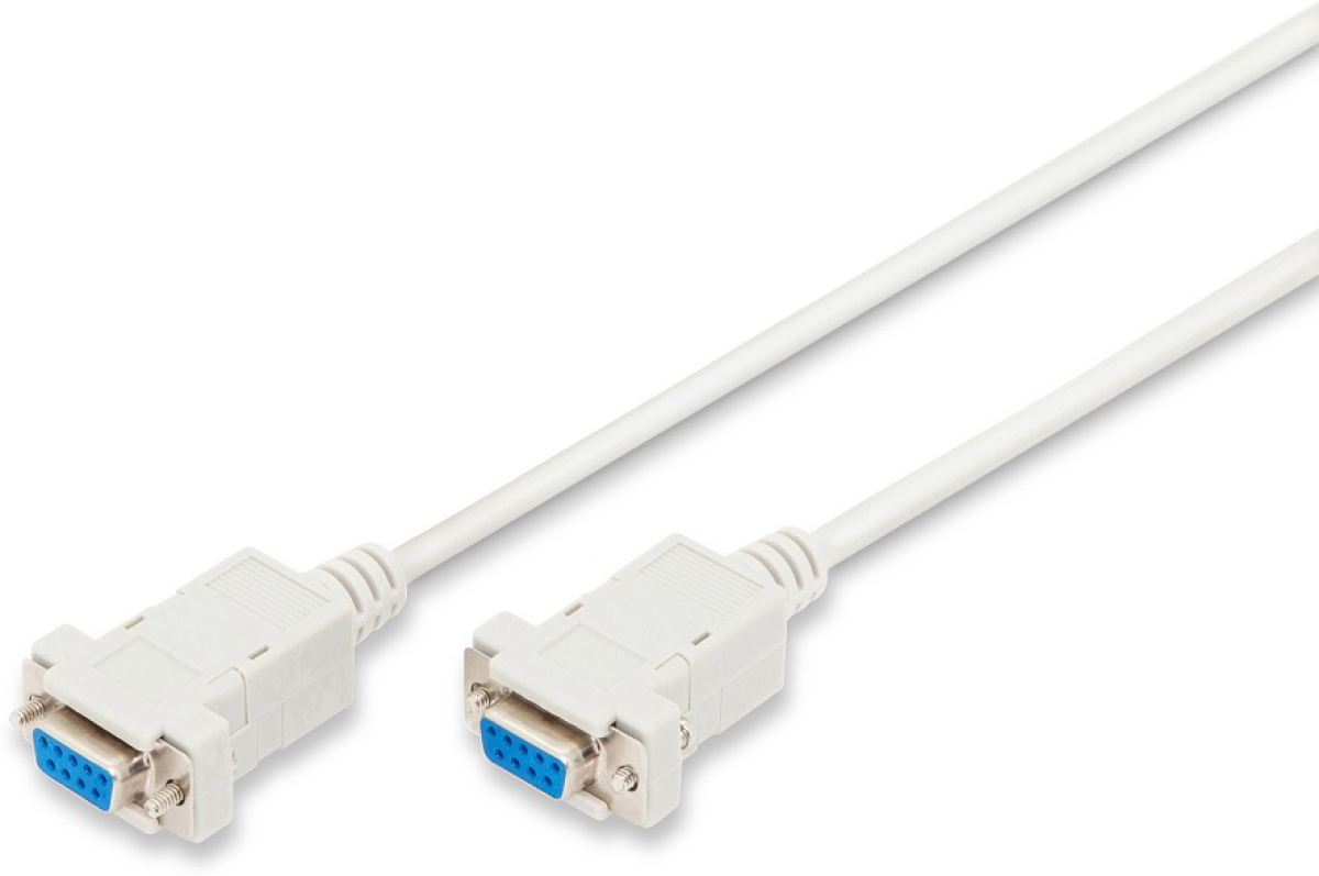 DIGITUS AK-610100-018-E :: Кабел RS-232 сериен кабел, DB9, F-F, нул-модем, бежов, 1.8 мна ниска цена с бърза доставка - BestPC.BG