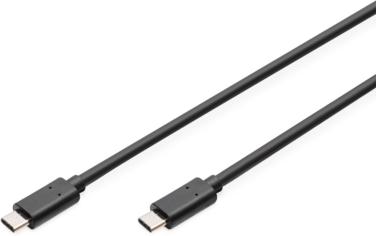 DIGITUS AK-300138-030-S :: Кабел USB 2.0 Type C-C, High Speed, 5V-3A 15W, 480MB, черен, 3.0 мна ниска цена с бърза доставка - BestPC.BG