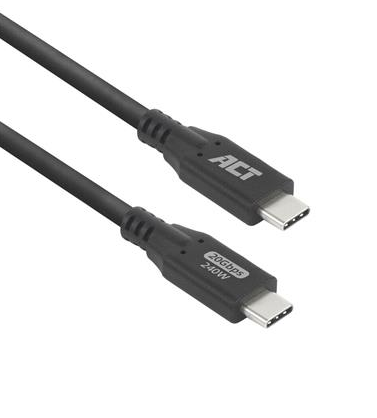 ACT Кабел USB-C - USB-C, 0.5 м - USB4, 20Gbps, 240Wна ниска цена с бърза доставка - BestPC.BG