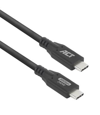 ACT Кабел USB-C - USB-C, 2 м - USB4, 20Gbps, 240Wна ниска цена с бърза доставка - BestPC.BG