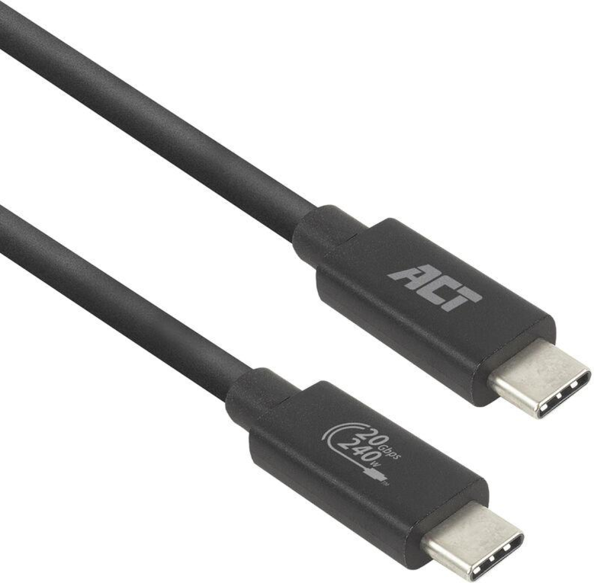 ACT Кабел USB-C - USB-C, 2 м - USB4, 20Gbps, 240W, сертифициран USB-IFна ниска цена с бърза доставка - BestPC.BG
