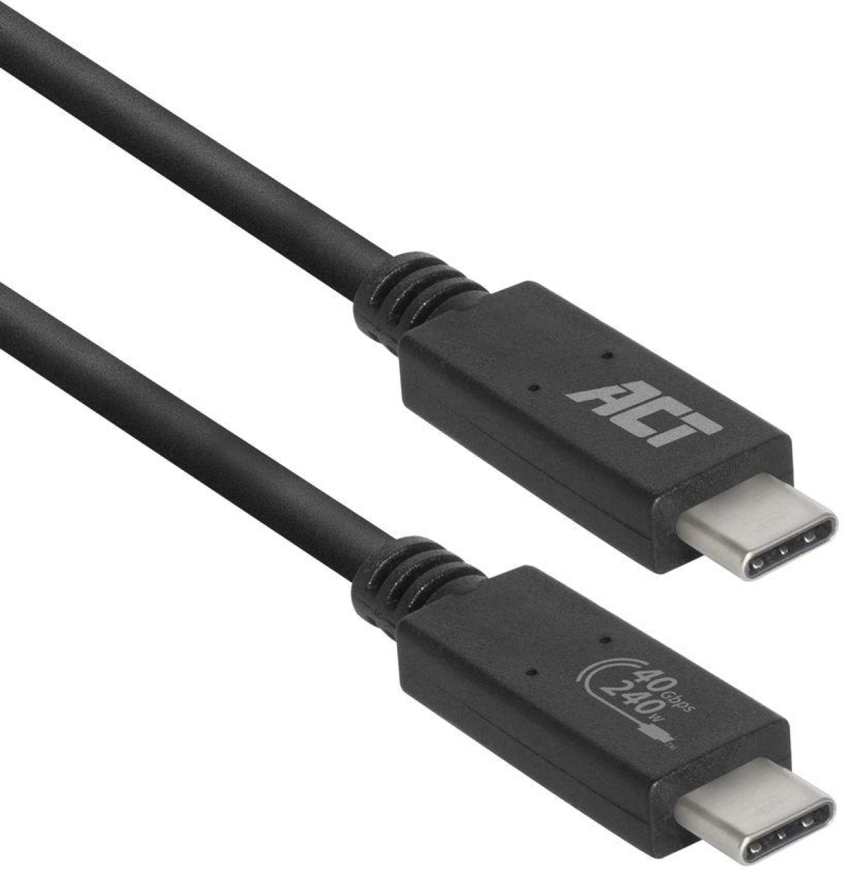 Кабел ACT USB-C - USB-C, 0.8 м - USB4, 40Gbps, 240W, сертифициран USB-IFна ниска цена с бърза доставка - BestPC.BG