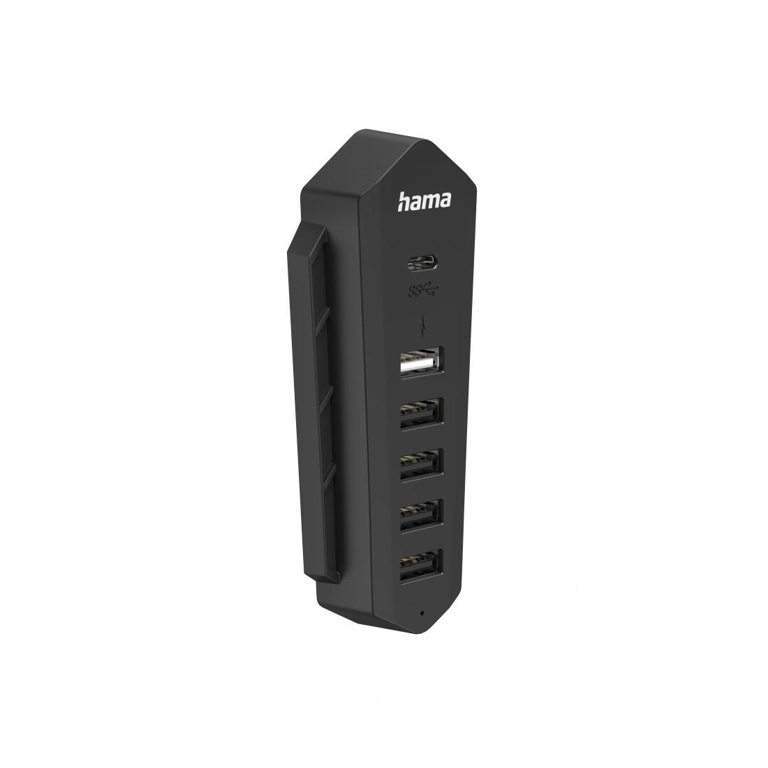 HAMA Хъб за Playstation 5, 6in1 USB, (1x USB-C, 5x USB-A), чернона ниска цена с бърза доставка - BestPC.BG