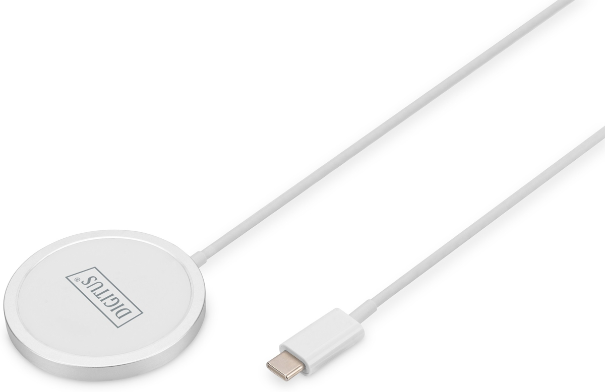 Принадлежност за смартфон DIGITUS DA-10080 :: Подложка за безжично зареждане, USB Type C, Wireless Charging, 15W, бял, 1.0 мна ниска цена с бърза доставка - BestPC.BG