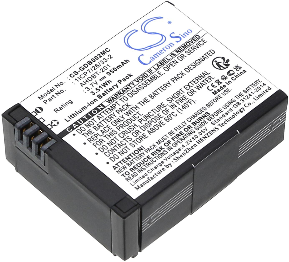 Аксесоар за фотоапарат Батерия за камера GO PRO Hero 3; HERO 3 Plus  AHDBT-201  3,7V 950mAh LIIon Cameron Sinoна ниска цена с бърза доставка - BestPC.BG