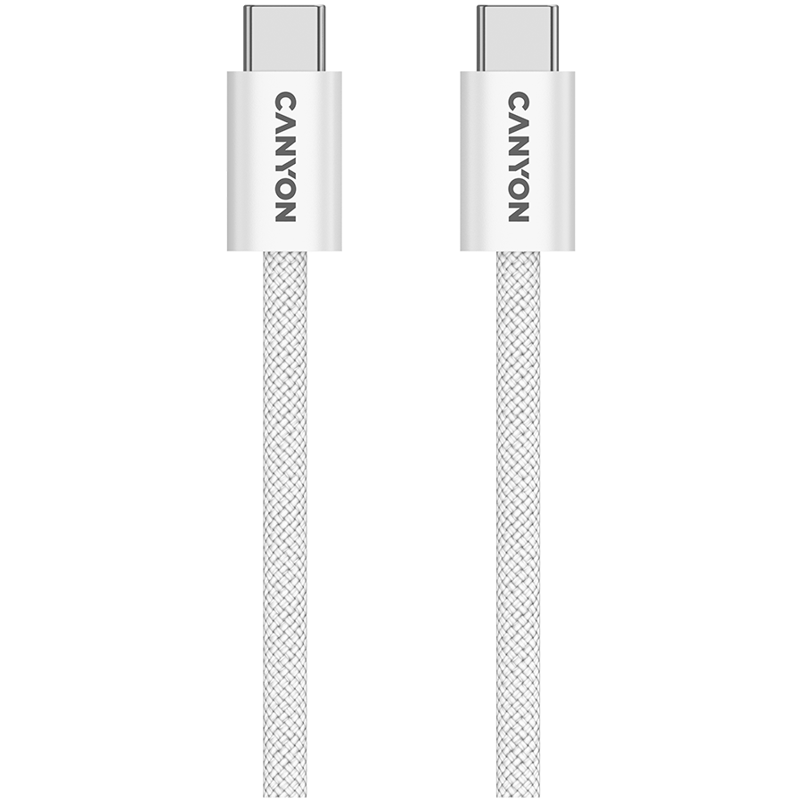 Кабел/адаптер CANYON cable OnWire 60MG C-C 60W Magnet Braided 1m Whiteна ниска цена с бърза доставка - BestPC.BG