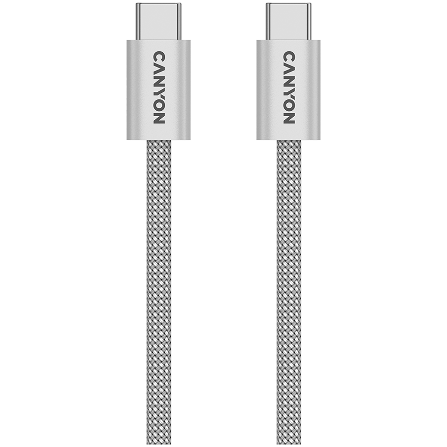 Кабел/адаптер CANYON cable OnWire 60MG C-C 60W Magnet Braided 1m Light Greyна ниска цена с бърза доставка - BestPC.BG