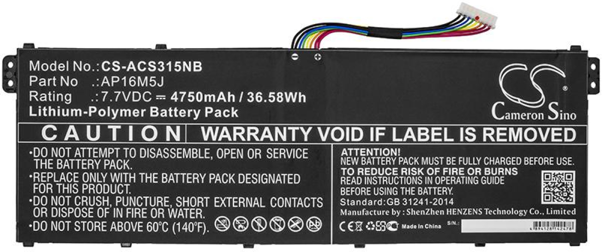 Батерия  за лаптоп ACER AP16M5J  Aspire 3 A315-21 LIPo 7,7v 4750mA Cameron Sinoна ниска цена с бърза доставка - BestPC.BG