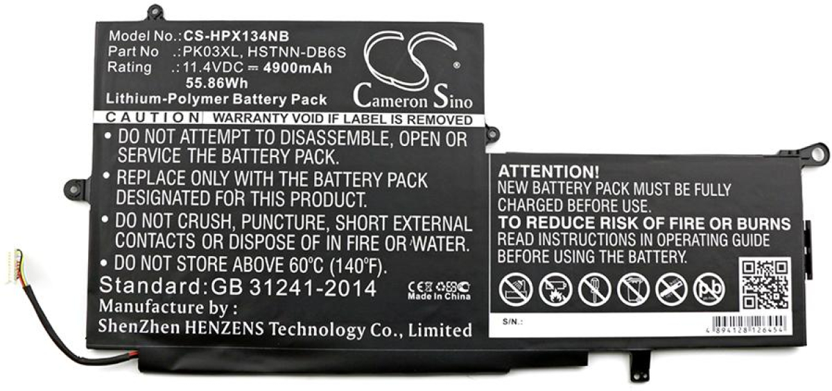 Батерия за лаптоп HP HSTNN-DB6S PK03XL for Spectre Pro X360, 11,4V 4900mAh CAMERON SINOна ниска цена с бърза доставка - BestPC.BG