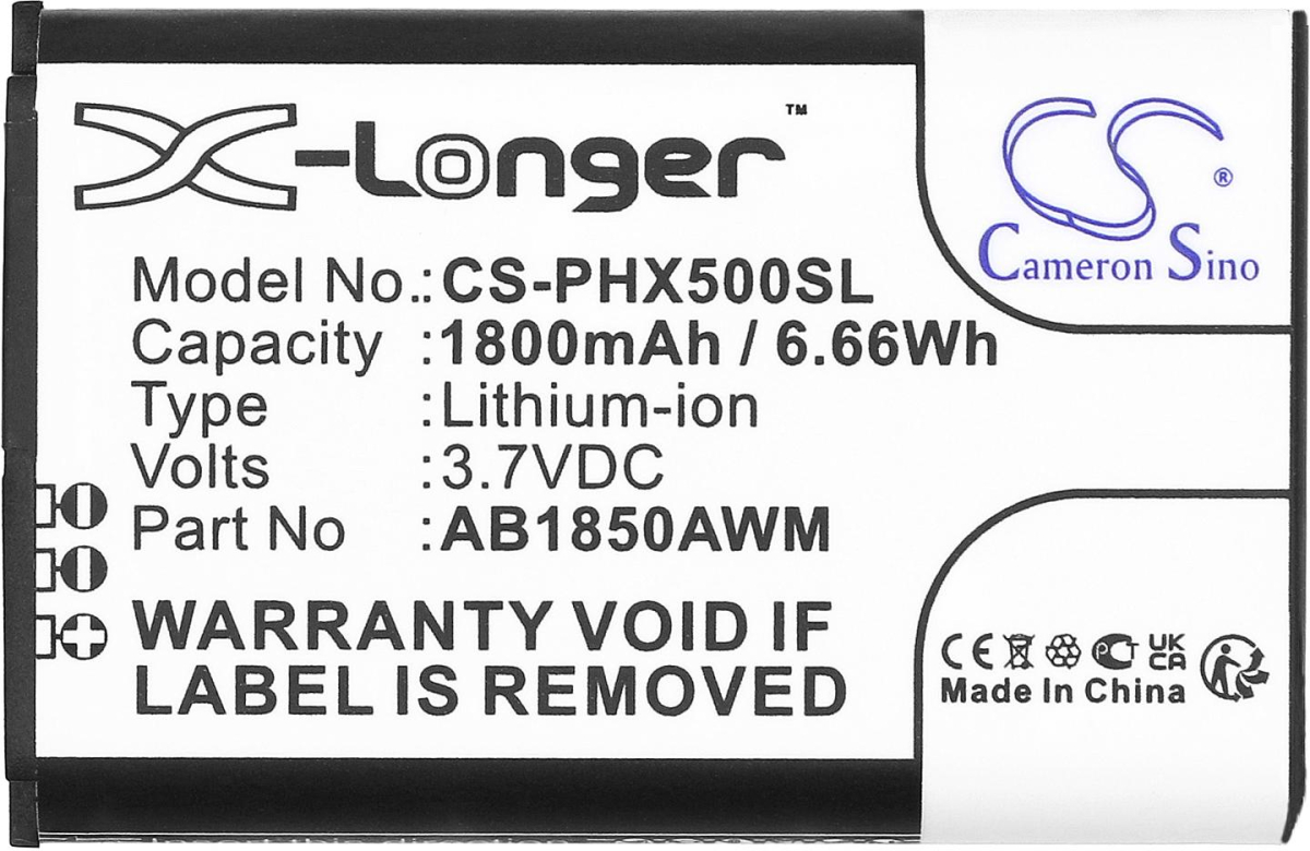 Батерия за смартфон CAMERON SINO - Съвместим с PHILIPS AB1720AWM, AB1790AWM, Xenium 9A9K LiIon, 1800 mAh, 3.7 V; CS-PHX500SLна ниска цена с бърза доставка - BestPC.BG