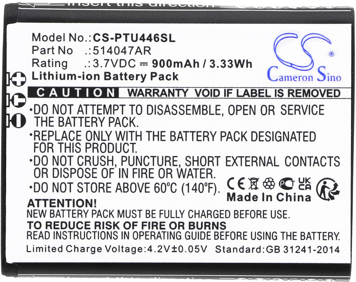 Батерия за смартфон CAMERON SINO - Съвместим с PANASONIC KX-TU446, KX-TU456, KX-TU466EXBE LiIon, 900 mAh, 3.7 V; CS-PTU446SLна ниска цена с бърза доставка - BestPC.BG
