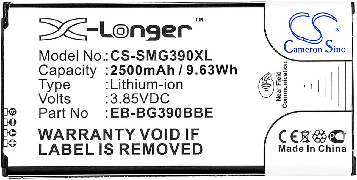 Батерия за смартфон CAMERON SINO - Съвместима със SAMSUNG Galaxy Xcover 4, SM-G390 EB-BG390BBE LiIon, 2500 mAh, 3.85 V; CS-SMG390XLна ниска цена с бърза доставка - BestPC.BG