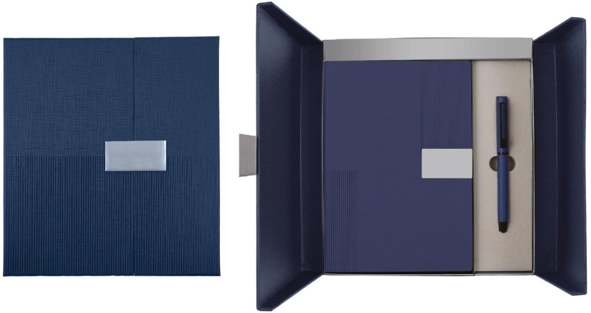 Комплект тефтер и химикалка Matrix Neo, в кутия, синна ниска цена с бърза доставка - BestPC.BG