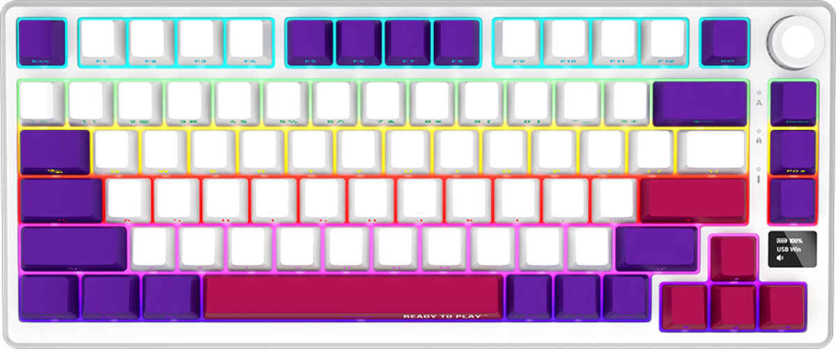 Клавиатура Геймърска LORGAR KBP7075W, Wireless 75% Mechanical Gaming Keyboard Pro, EN layout, Бялана ниска цена с бърза доставка - BestPC.BG