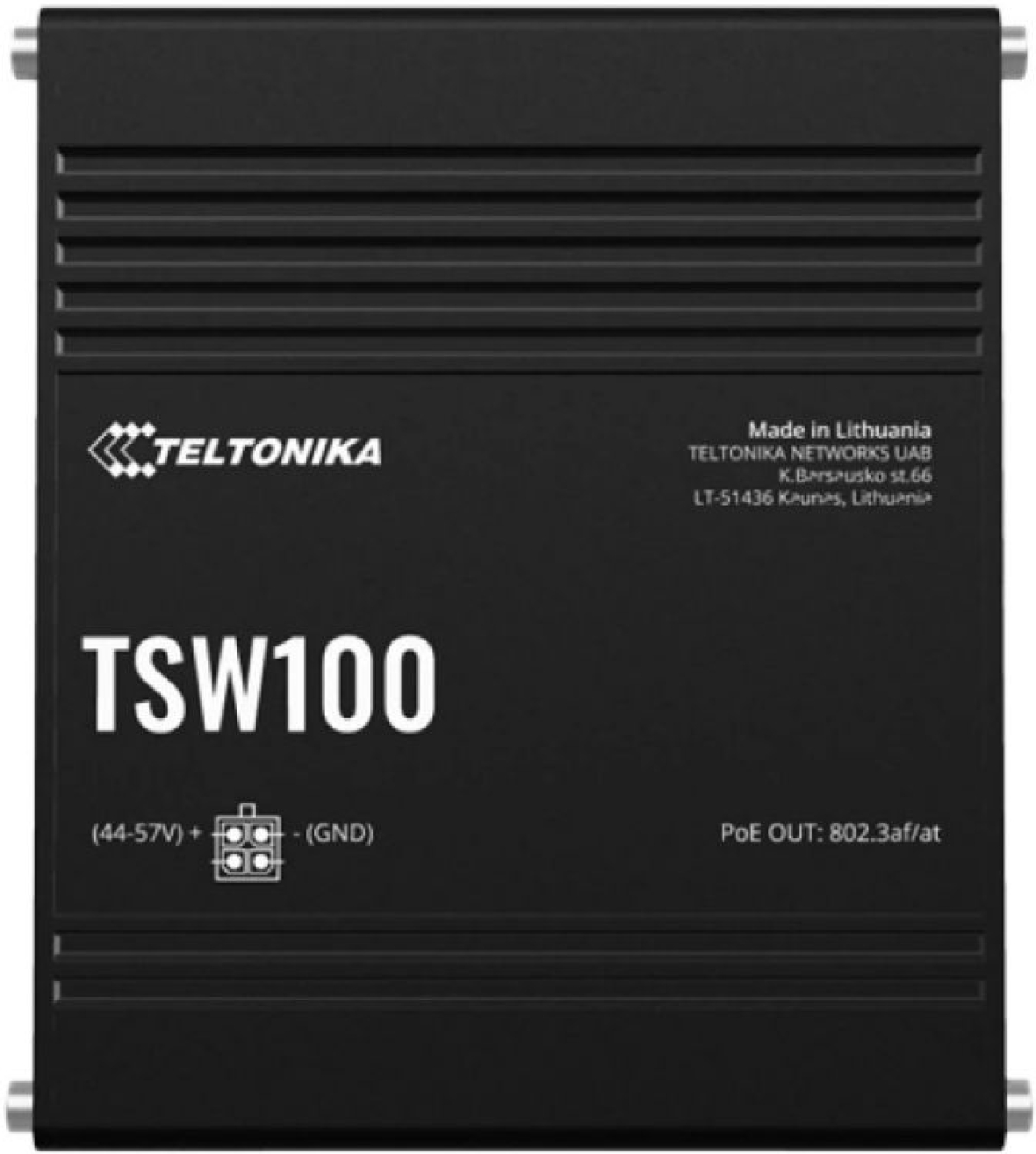 Комутатор/Суич Teltonika TSW100, неуправляем, 5 x 10/100/1000, 4 PoE, монтаж на DIN шина, повърхностен монтаж, стенен монтажна ниска цена с бърза доставка - BestPC.BG