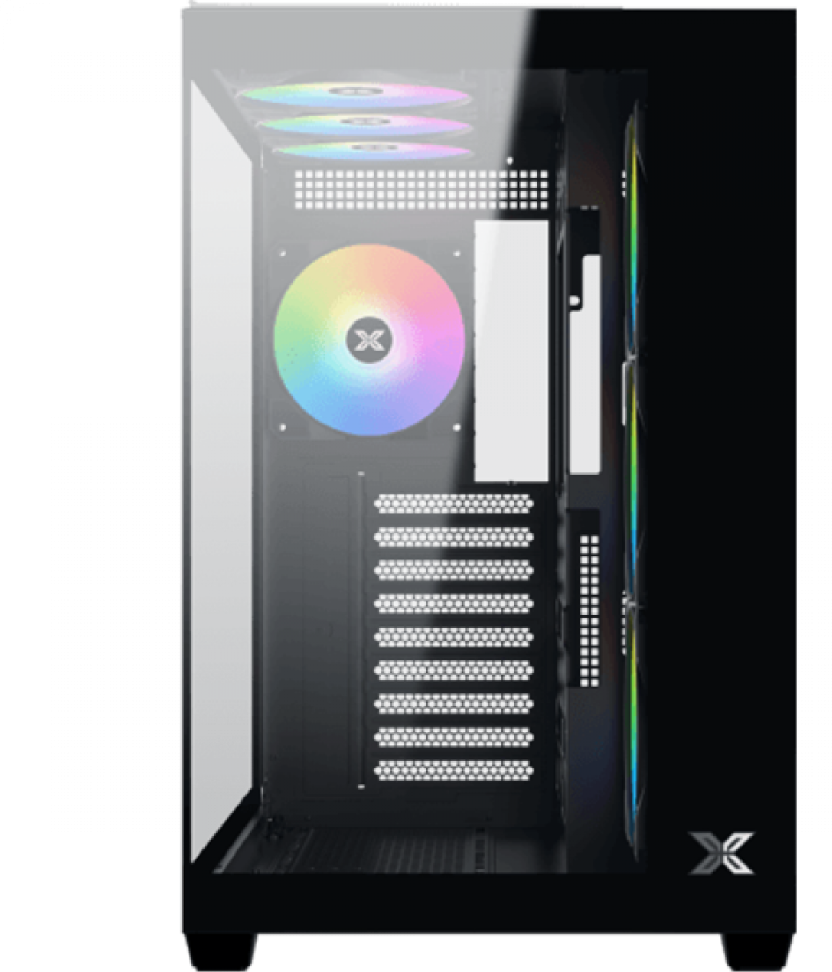 Кутия Aqua V Air (Black, ATX, U3x2+Type C, 2PCS TG, 6PCS Z22A Reverse & 1PC Z22A & ARGB Remote Control Kit)на ниска цена с бърза доставка - BestPC.BG