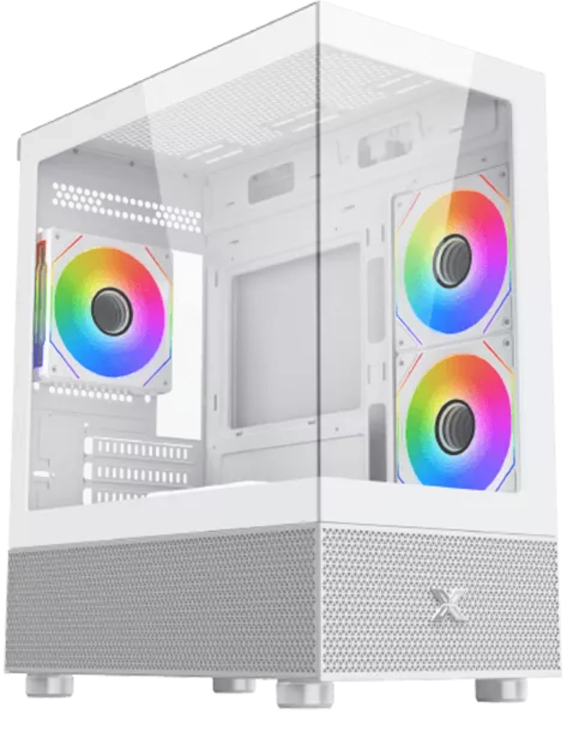 Кутия Alphard M Arctic, Mini Tower, Micro ATX, 4 вентилатора x 120mm ARGB, 1 (USB Type-A), 2 (USB Type-A), 1х 3,5\'\', 1х 2,5\'\', Бялна ниска цена с бърза доставка - BestPC.BG