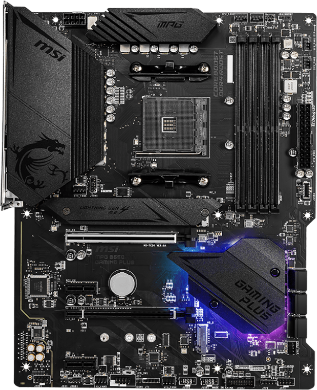 Дънна платка MSI MPG B550 GAMING PLUS - АМ4, 4 х DDR4, Максимална памет 128 GB, ATXна ниска цена с бърза доставка - BestPC.BG