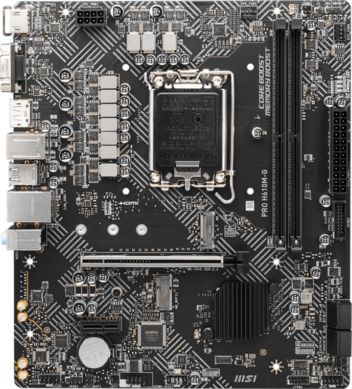 Дънна платка MSI PRO H610M-G DDR4 LGA 1700 1xHDMI 1xVGA 1xDPна ниска цена с бърза доставка - BestPC.BG