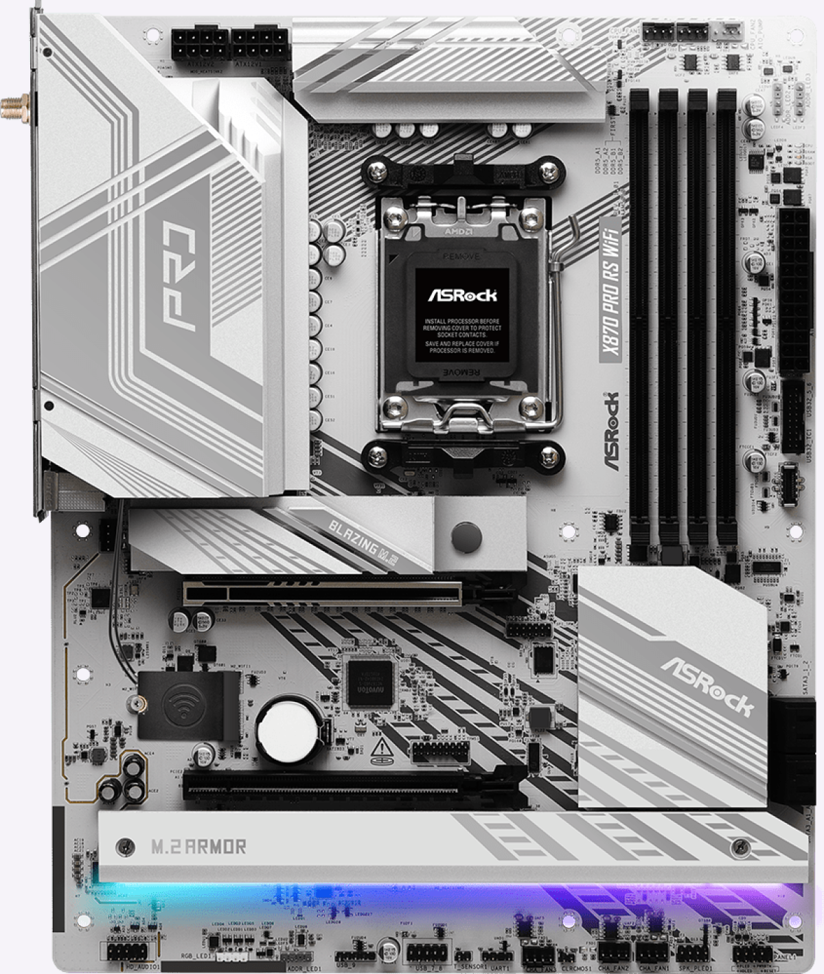 Дънна платка ASROCK X870 Pro RS WiFi - AM5, 4 x DDR5 DIMM слота, Максимален капацитет на системната памет 256 GB, ATXна ниска цена с бърза доставка - BestPC.BG