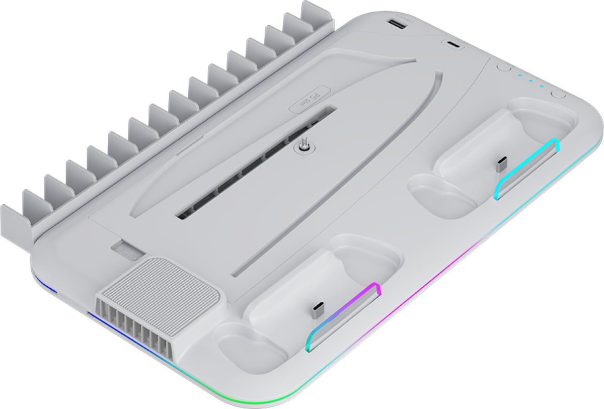 Други CANYON cooling stand CS-51 RGB PS5 Slim-DE Charge Whiteна ниска цена с бърза доставка - BestPC.BG