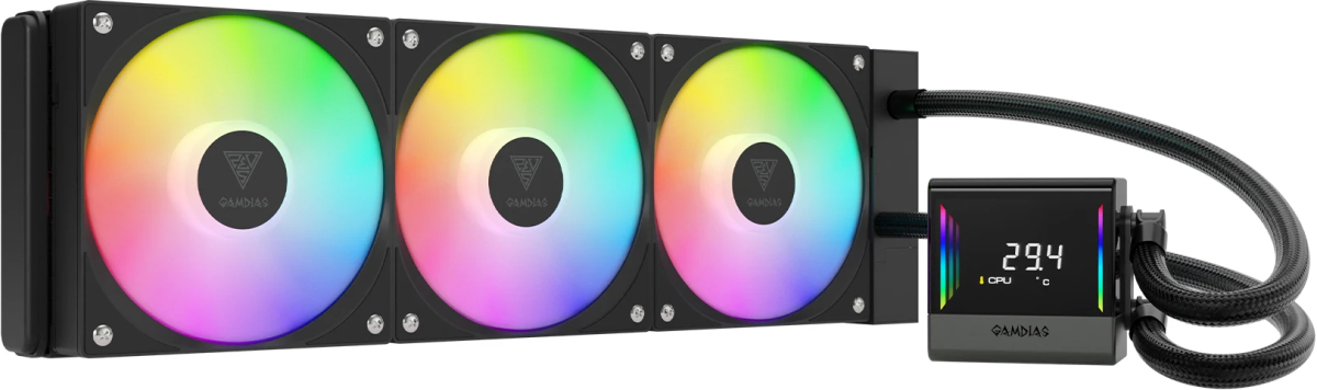 Gamdias водно охлаждане Water Cooling Chione E4-360 - LCD Screen, A-RGBна ниска цена с бърза доставка - BestPC.BG