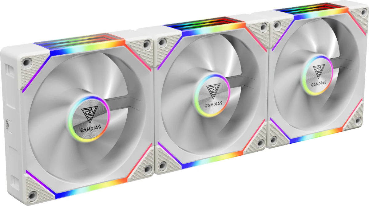 Вентилатор Gamdias AEOLUS P2-1203 WH - 3 х 120 мм., Верижно свързани, Бялна ниска цена с бърза доставка - BestPC.BG