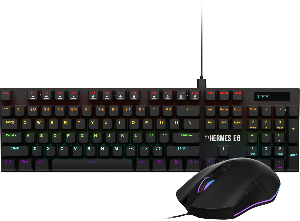Клавиатура Gamdias геймърски комплект Gaming COMBO - HERMES E6 2-in-1 Combo - Mechanical Keyboard + Mouseна ниска цена с бърза доставка - BestPC.BG