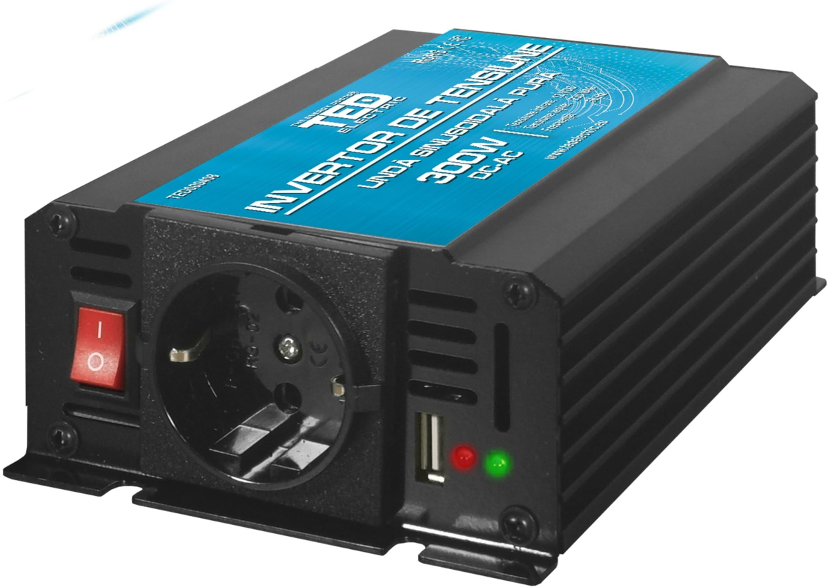 Инвертор 12-220 V DC-AC 300-600W Pure Sine Wave TED000408 TED ELECTRICна ниска цена с бърза доставка - BestPC.BG
