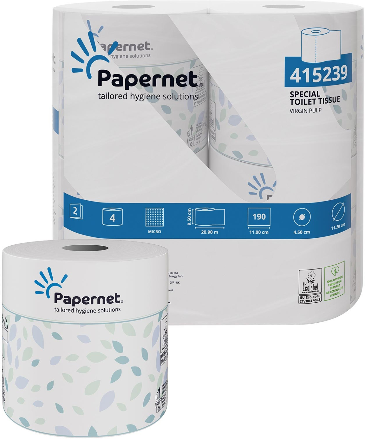 Продукт Papernet Тоалетна хартия, двупластова, целулозна, 190 къса, 20.9 m, 4 брояна ниска цена с бърза доставка - BestPC.BG