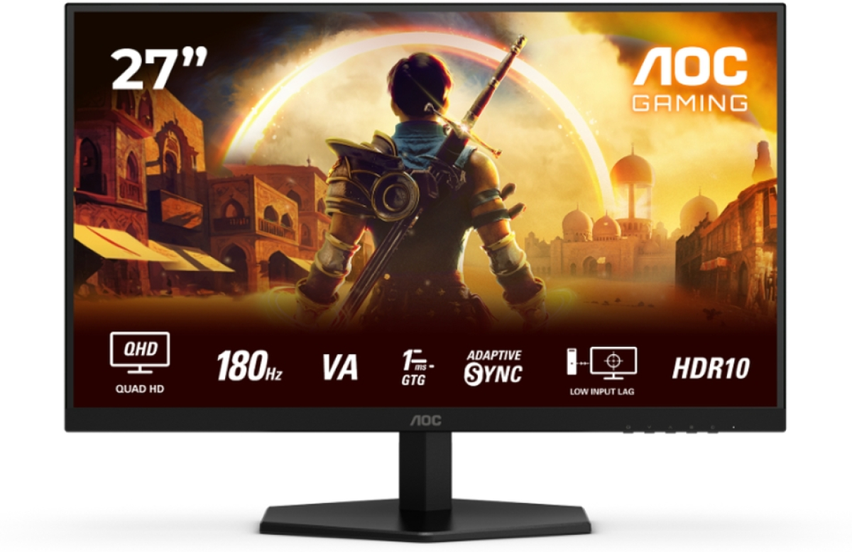 Монитор Геймърски AOC Q27G42XNE, 27" Fast VA WLED, 2560x1440 180Hz, 1ms GtG, 0.5ms MPRT, 300cd m-2, 5000:1, 2xHDMI, DPна ниска цена с бърза доставка - BestPC.BG