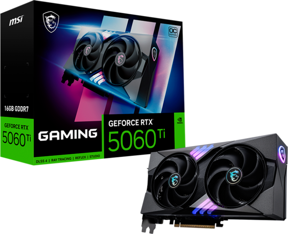 Видеокарта MSI Video Card NVIDIA GeForce RTX 5060 Ti 16G GAMING OC, 16GB GDDR7на ниска цена с бърза доставка - BestPC.BG