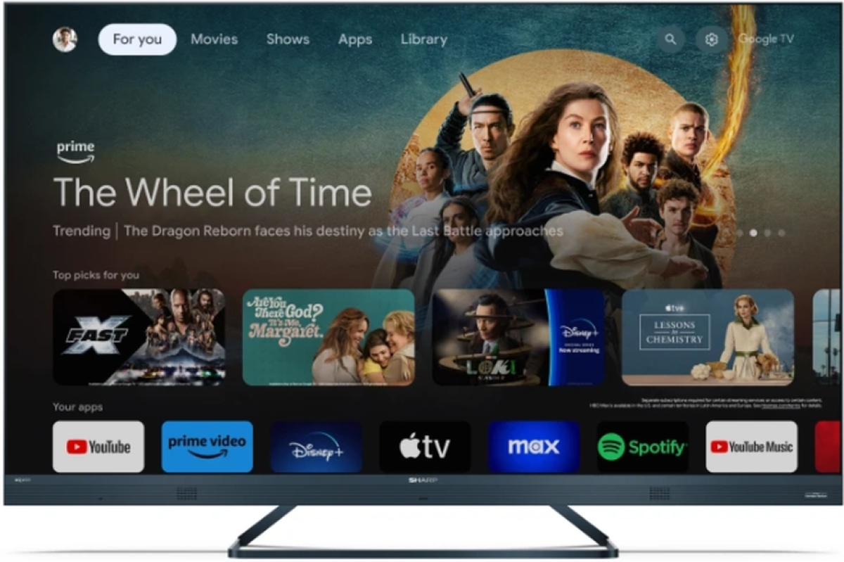 Телевизор Sharp 50FQ5EG, 50" QLED GOOGLE TV, 4K Ultra HD 144Hz Quantum Dot 3840x2160 Aluminium Slim Frameless, AQUOS AIна ниска цена с бърза доставка - BestPC.BG