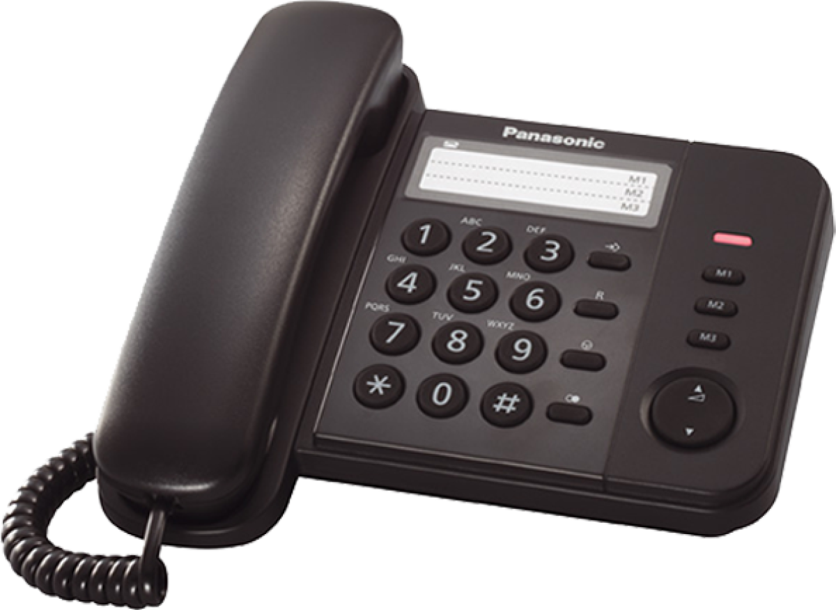 Стационарен телефон Panasonic KX-TS520 - черенна ниска цена с бърза доставка - BestPC.BG