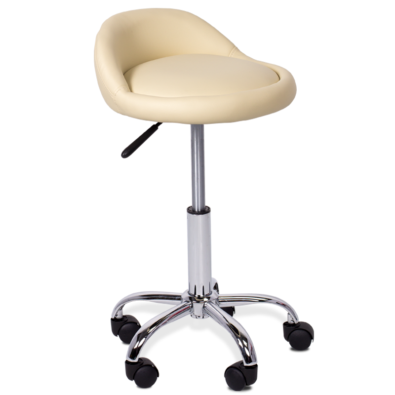 Табуретка с колелца Carmen 3067 - кремна ниска цена с бърза доставка - BestPC.BG