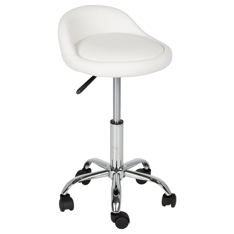 Табуретка с колелца Carmen 3067 - бялна ниска цена с бърза доставка - BestPC.BG