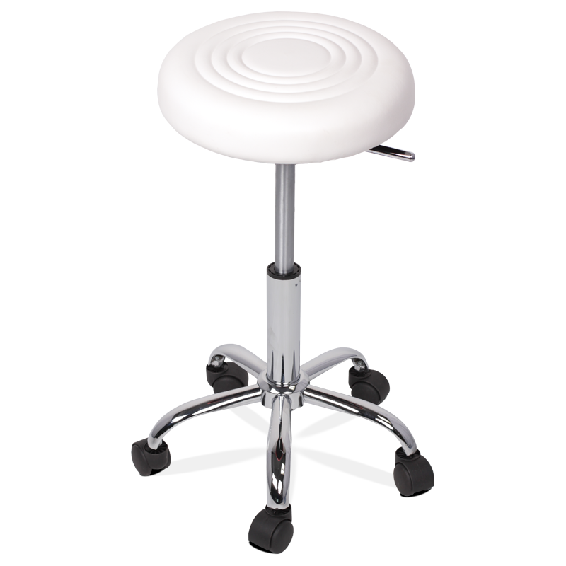 Табуретка с колелца Carmen 3075 - бялна ниска цена с бърза доставка - BestPC.BG