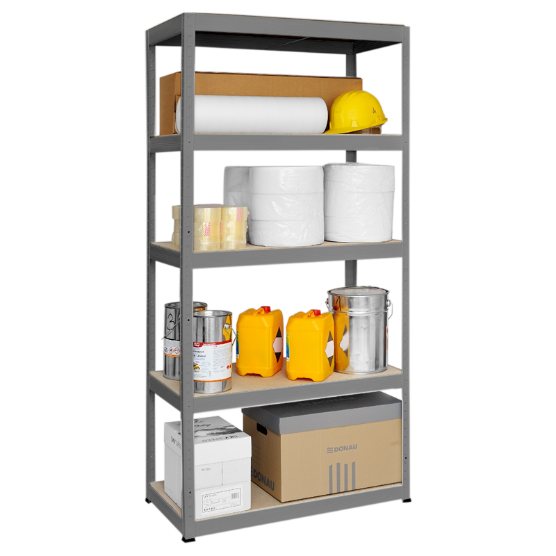 Метален стелаж STAR 180x90x45 см, до 350 кг на рафт - сивна ниска цена с бърза доставка - BestPC.BG