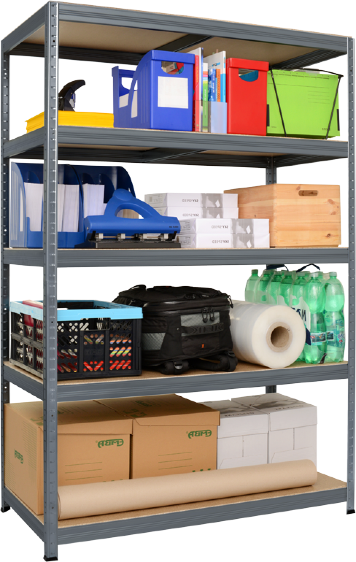 Метален стелаж STAR PLUS 180x120x60 см, до 250 кг на рафт - сивна ниска цена с бърза доставка - BestPC.BG