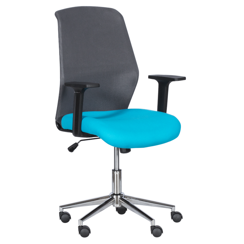 Работен офис стол Carmen 7047-1 - сив-синна ниска цена с бърза доставка - BestPC.BG