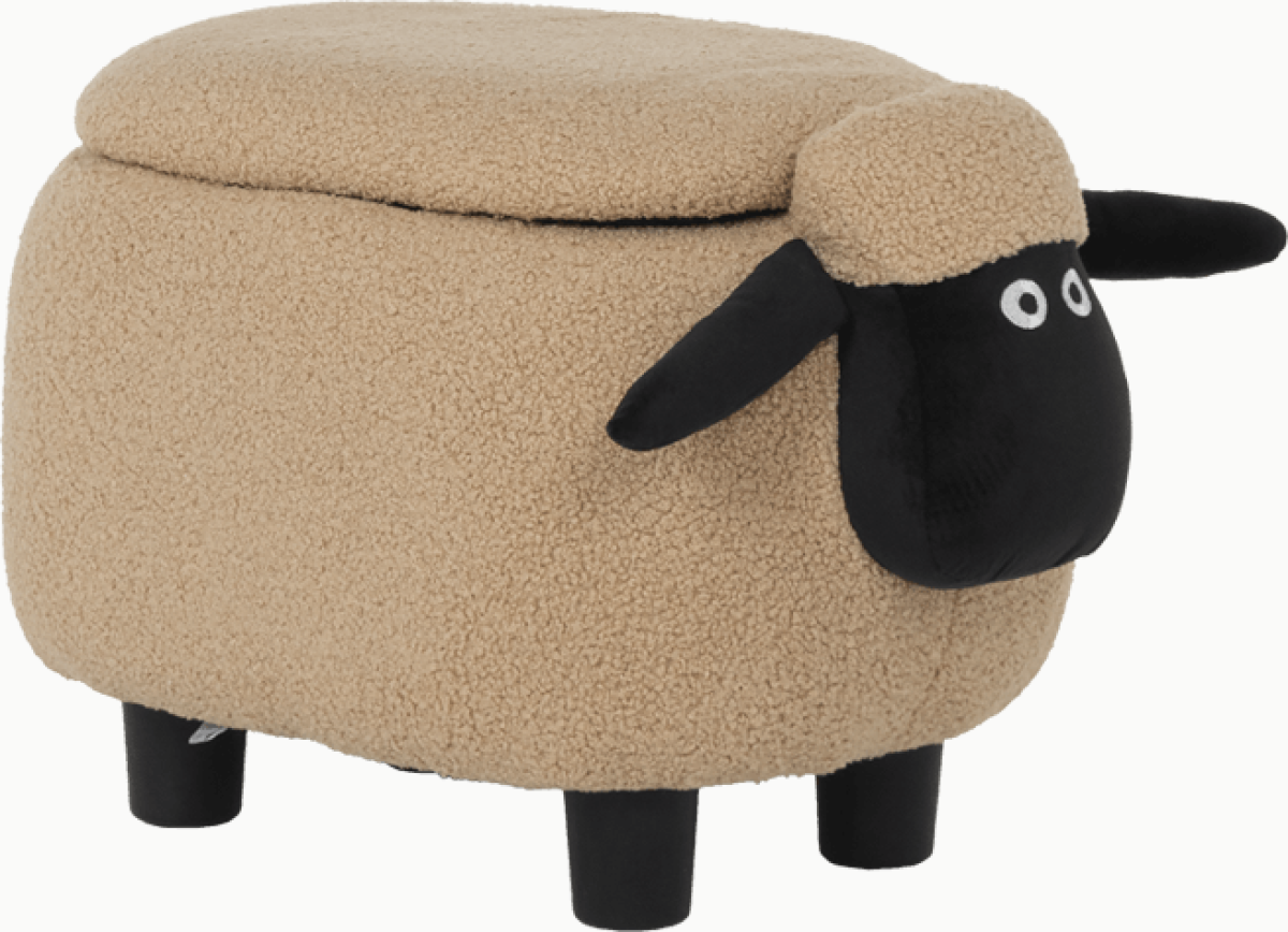 Детска табуретка с ракла - тъмно бежова овцана ниска цена с бърза доставка - BestPC.BG
