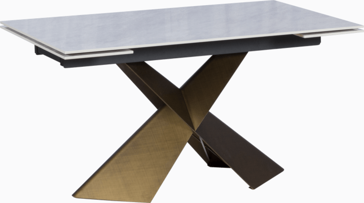 Разтегателна трапезна маса DABKI - бяло - златона ниска цена с бърза доставка - BestPC.BG