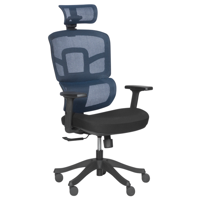 Ергономичен стол Carmen 7582 - син-черенна ниска цена с бърза доставка - BestPC.BG