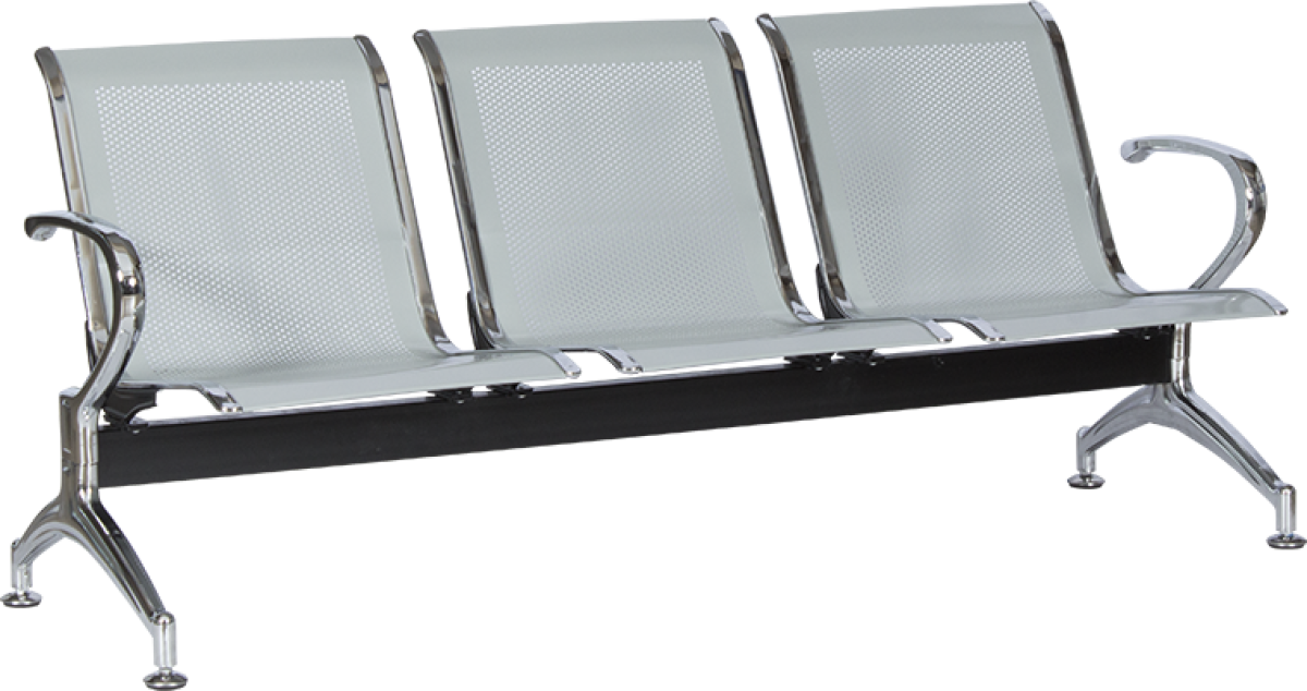 Офис стол Посетителска пейка с 3 места Carmen CR-1030-3 - сребърнана ниска цена с бърза доставка - BestPC.BG