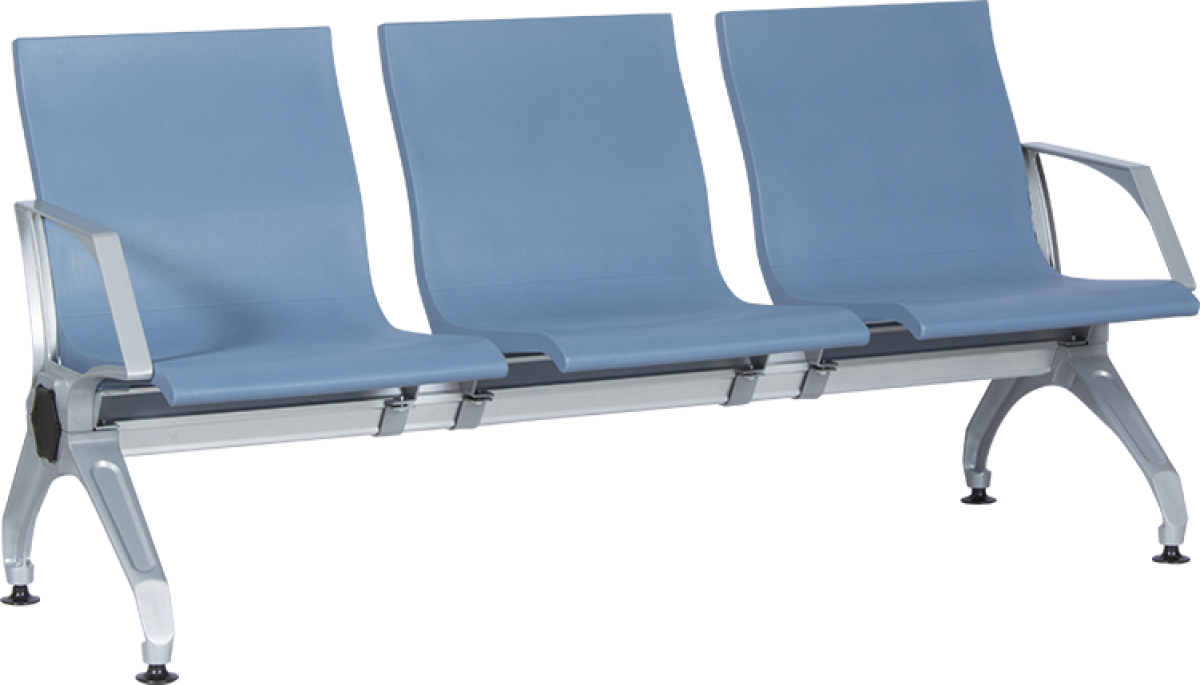 Офис стол Посетителска пейка с 3 места Carmen CR-1034-4 - синяна ниска цена с бърза доставка - BestPC.BG